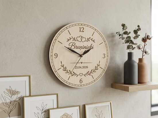 Personalizēts sienas pulkstenis no koka 