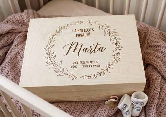 Personalizēta koka atmiņu lāde 