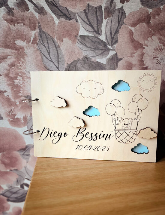 Personalizēts koka  foto albums bērniem 