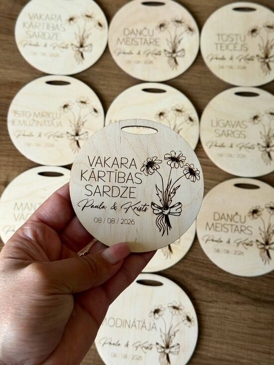 Kāzu amatu koka medaļas 