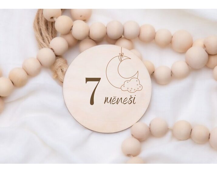 Personalizētas koka mēnešu kartiņas mazulim