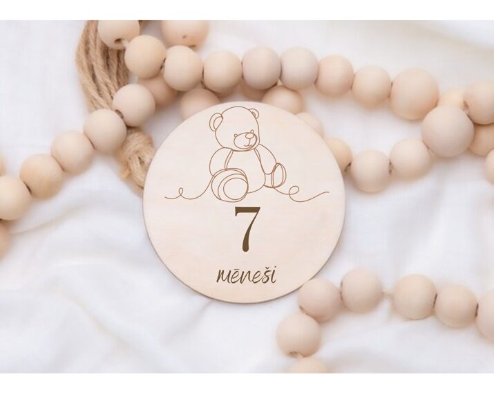 Personalizētas koka mēnešu kartiņas mazulim