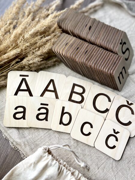Wooden Latvian alphabet