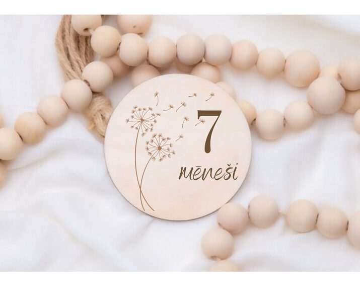 Personalizētas koka mēnešu kartiņas mazulim