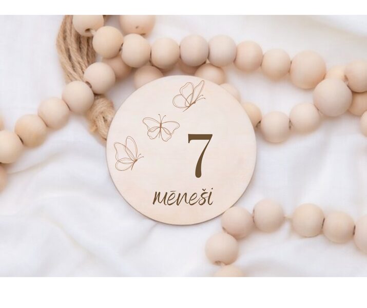 Personalizētas koka mēnešu kartiņas mazulim