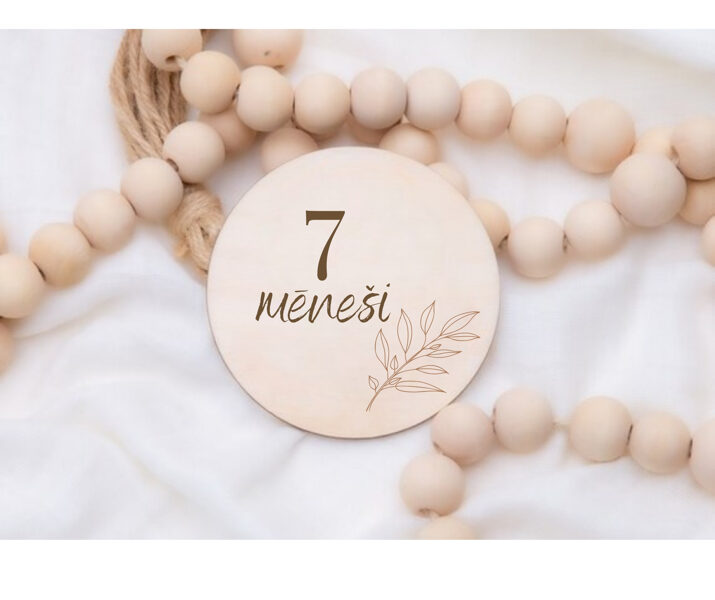 Personalizētas koka mēnešu kartiņas mazulim