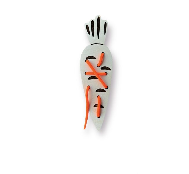 Wooden lacing toy- carrot