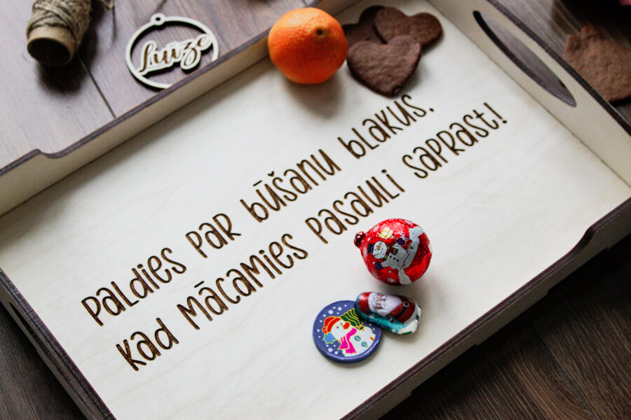 Personalized wooden tray