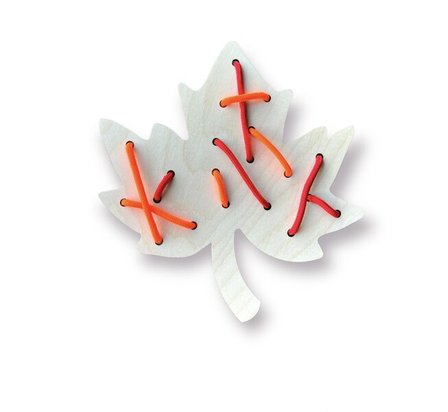 Wooden lacing toy- leaf