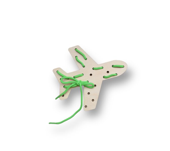 Wooden lacing toy- plane 