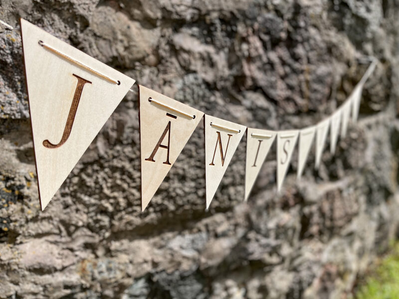 Wooden letter banners
